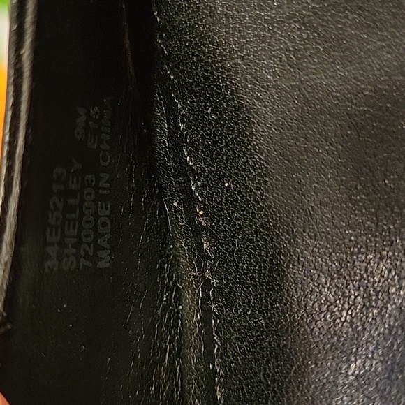 NWOT Calvin Klein Black Faux Leather Shelley 2.75" Peep Toe Wedges - Picture 8 of 9